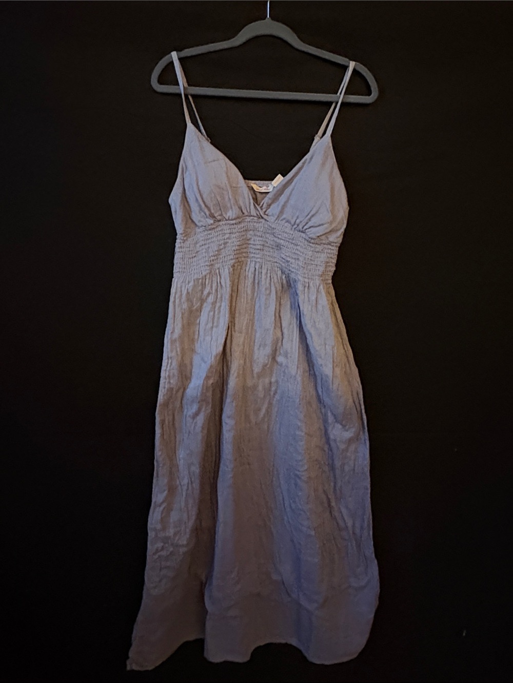 Derek Heart Light Blue Gray Maxi Dress with Spaghetti Straps